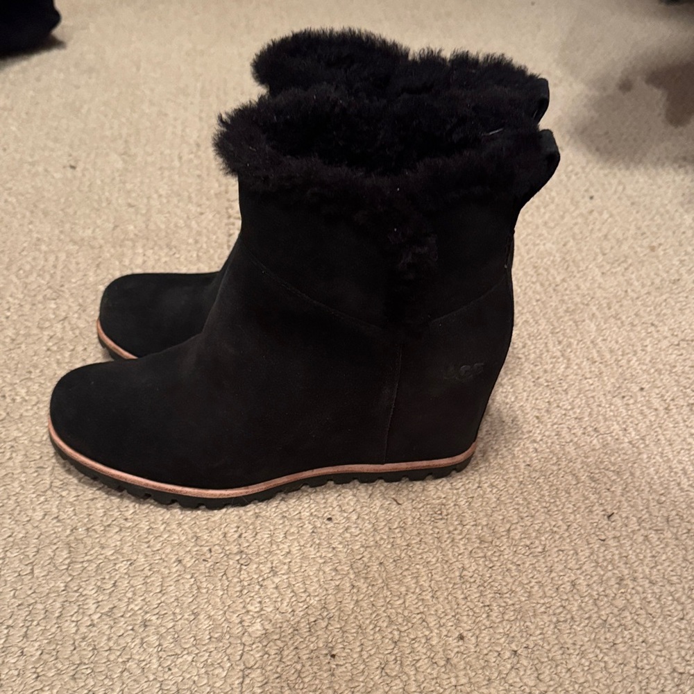 UGG Women's Black Fur-Lined Boots